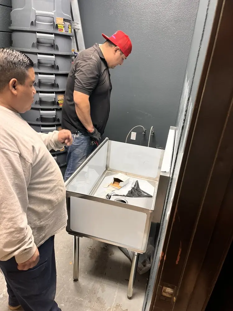 Commercial plumbing and sink installation in Bush